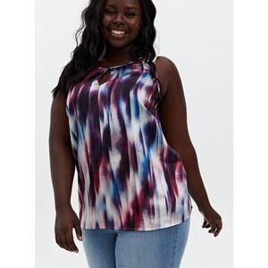 Torrid Multi Tie-Dye Stripe Shine Gauze Swing Tank Womens Size 1X Sleeveless Top